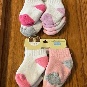 LOT of 2 Child of Mine by Carter's Baby Infant Socks 4-Pack Each 8 Pairs Total